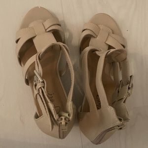 Beige heeled sandals